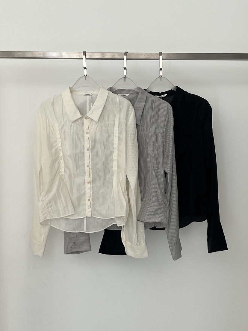 WEARABLE-L韓國直郵女士新品休閑熱賣26春夏襯衫蕾絲衫褶皺WEARABLE襯衫/蕾絲衫