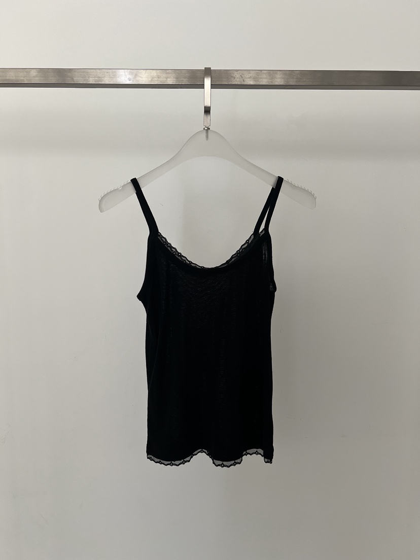 WEARABLE-L韓國直郵女士新款熱賣26春夏吊帶背心蕾絲無袖WEARABLE吊帶/背心圖色4黑色