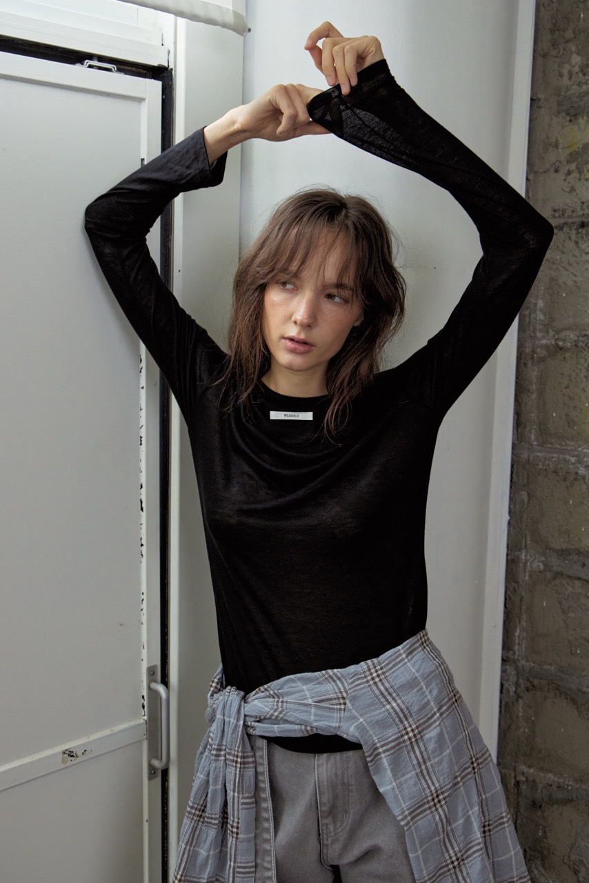 WEARABLE-L韓國直郵女裝新品真品26春夏推薦長袖T恤羊絨WEARABLE長袖T恤
