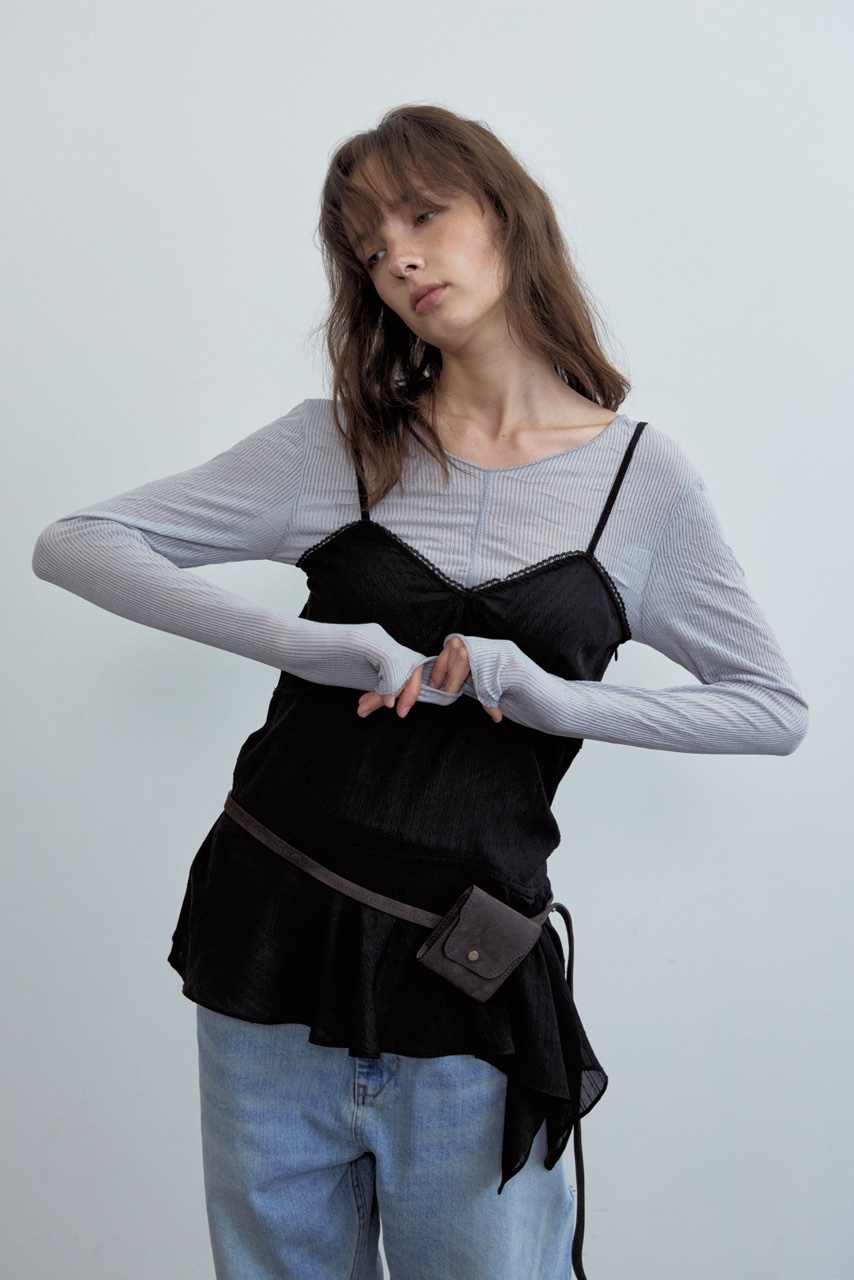WEARABLE-L東大門直郵女士新品熱賣休閑時尚吊帶背心不對稱WEARABLE吊帶/背心