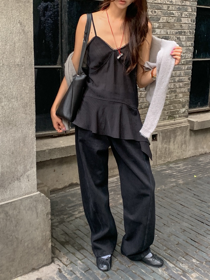 WEARABLE-L東大門直郵女士新品熱賣休閑時尚吊帶背心不對稱WEARABLE吊帶/背心