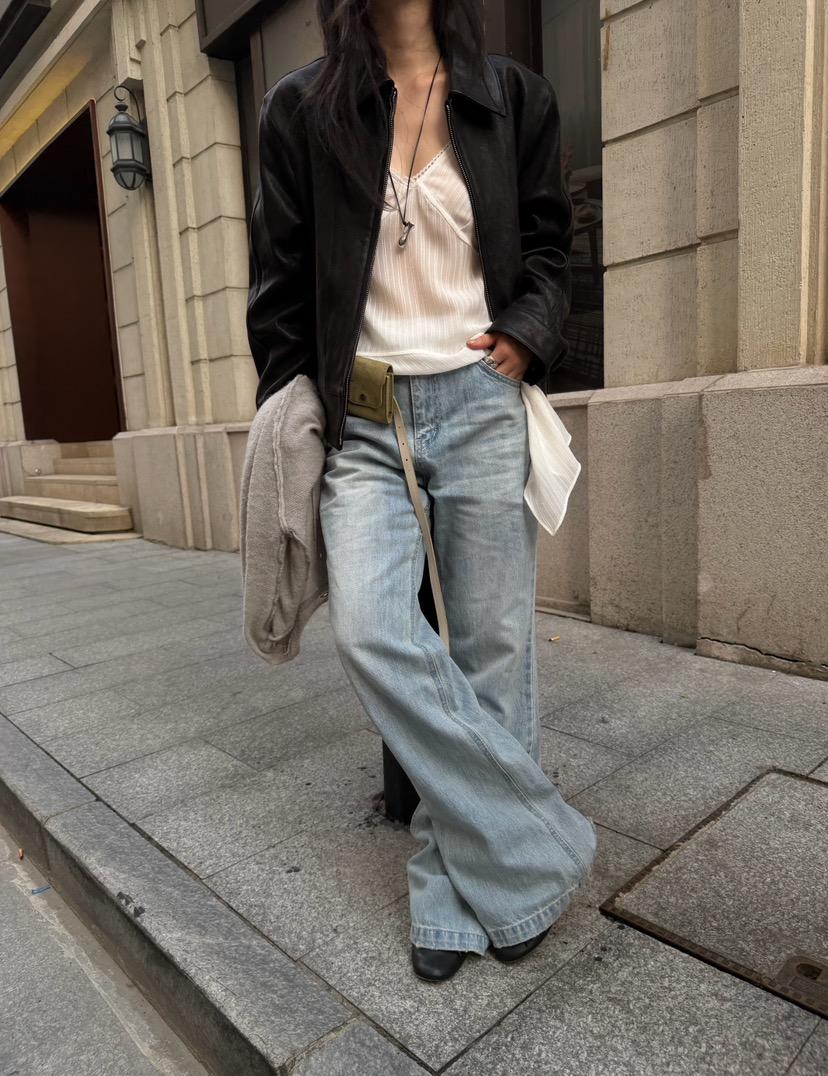 WEARABLE-L韓國代購女裝新品熱賣26春夏真品職業時尚牛仔褲WEARABLE牛仔褲