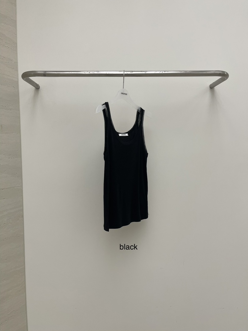 ATMOSPHERE東大門直郵女士新品26春夏人氣吊帶背心撞色無袖ATMOSPHERE/BLING吊帶/背心圖色4黑色