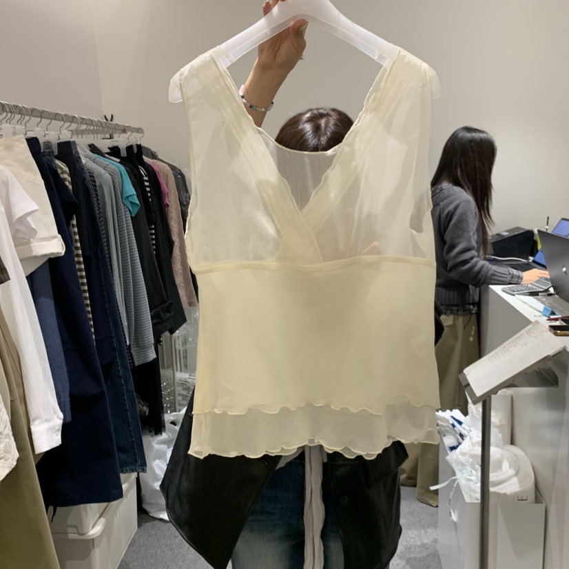 AUBE韓國代購女裝新款推薦休閑熱賣人氣職業26春夏吊帶背心AUBE吊帶/背心