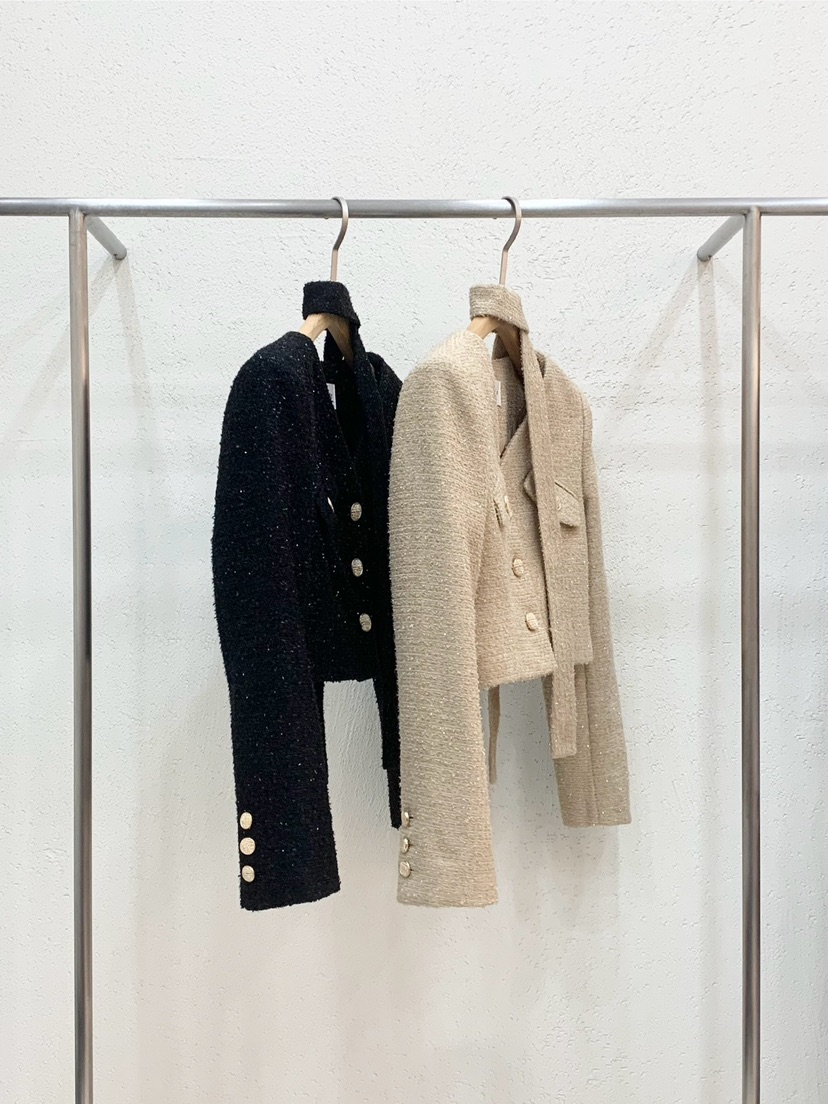 LIGHT AND SALT東大門代購女士新品真品夾克含圍巾系帶LIGHT AND SALT夾克