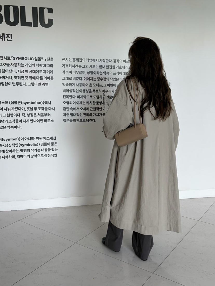 ARKIE/TAF韓國直郵女士新品人氣26初秋休閑長款風衣高領ARKIE/TAF長款風衣