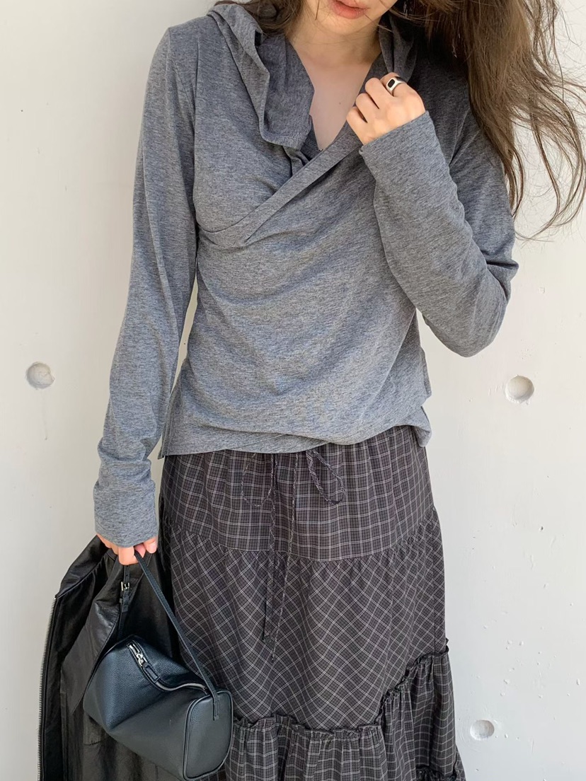 ARKIE/TAF韓國代購女裝新品26秋冬真品長袖T恤連帽衫羊毛ARKIE/TAF長袖T恤