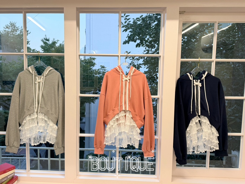 BOUTIQUE-L東大門代購女士新品熱賣人氣推薦26初秋衛衣蕾絲BOUTIQUE-L衛衣