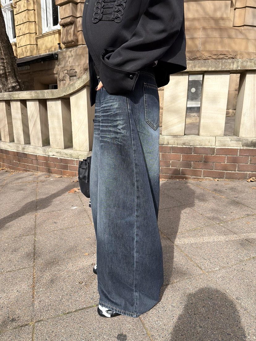 SOLAR韓國直郵女士新款26秋冬真品人氣推薦時尚休閑牛仔褲SOLAR牛仔褲