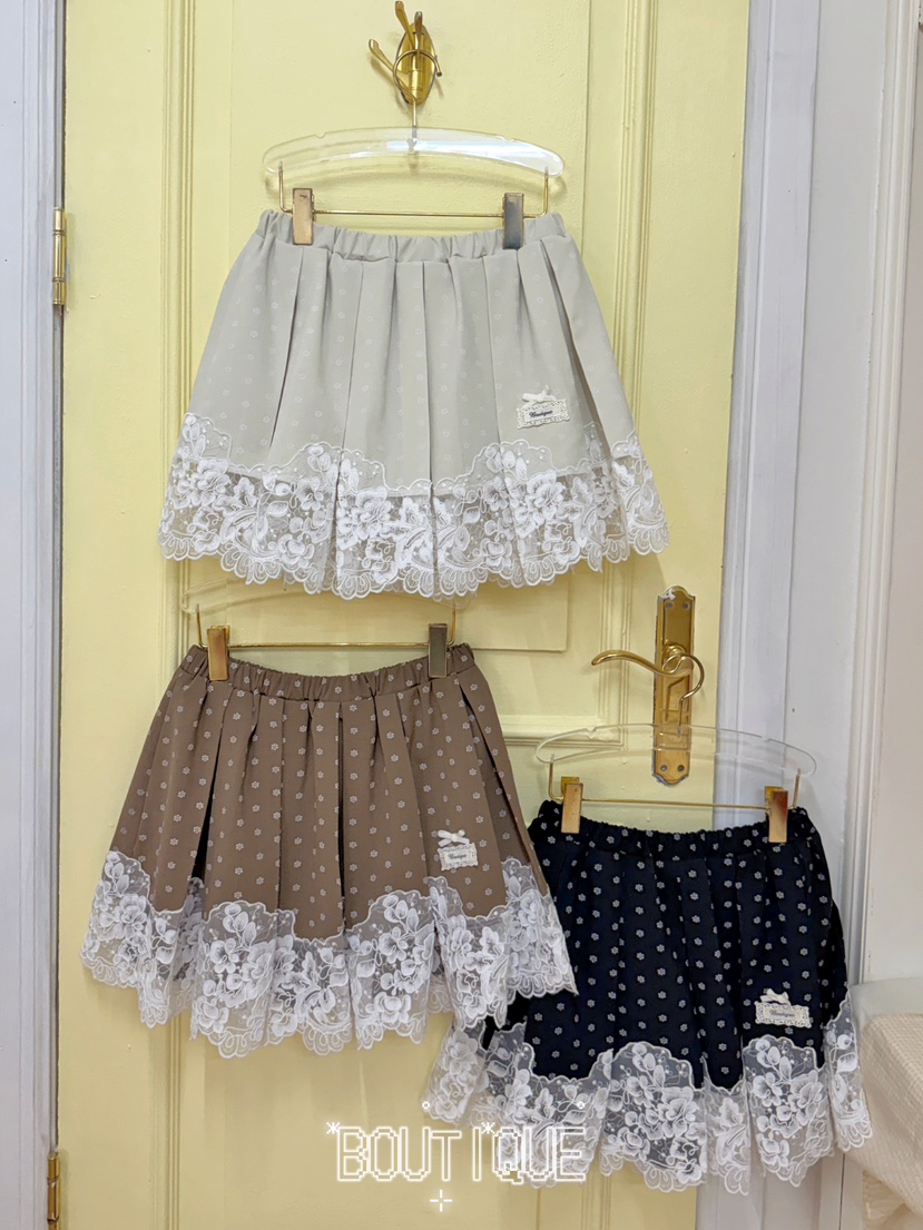 BOUTIQUE-L韓國直郵女士新品熱賣休閑時尚半身裙中短裙蕾絲BOUTIQUE-L半身裙/中短裙