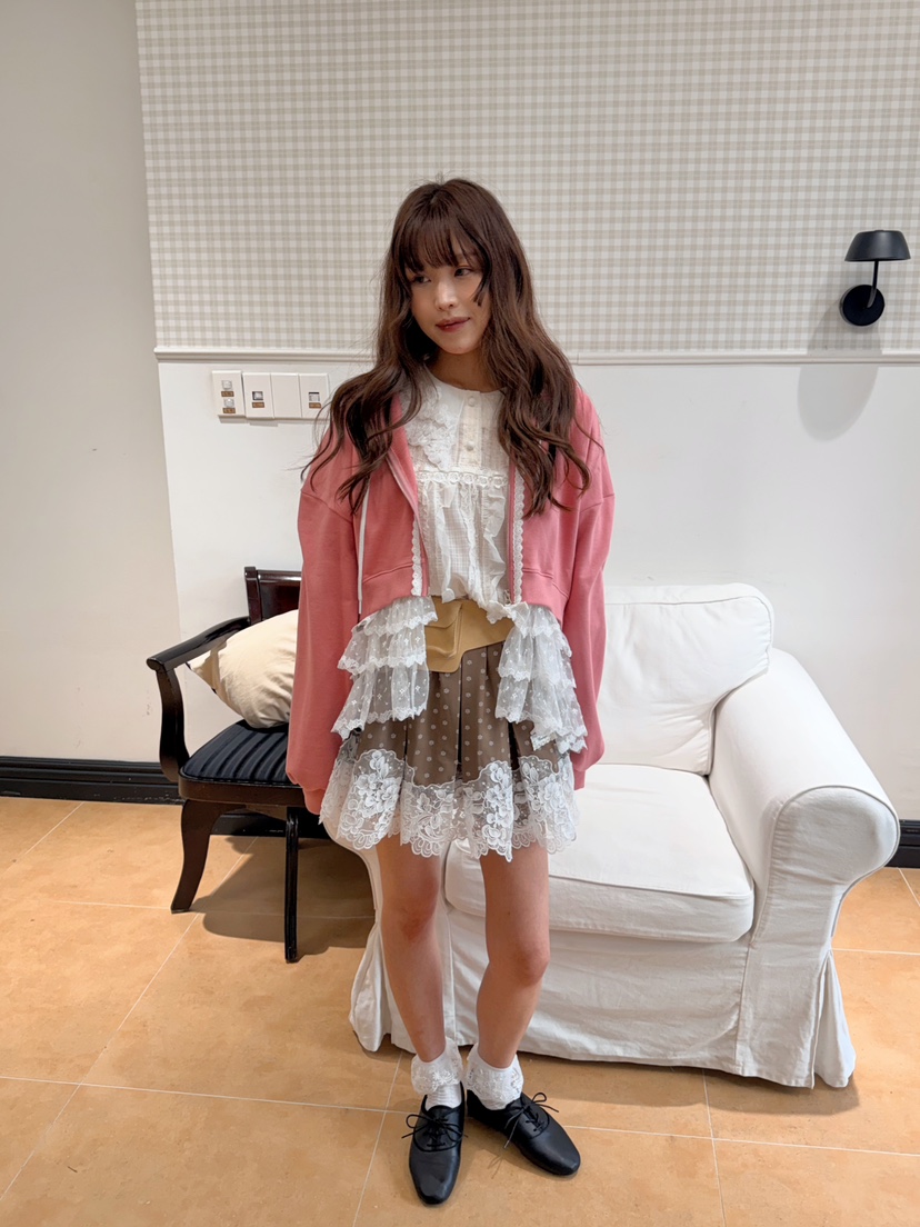 BOUTIQUE-L韓國直郵女士新品熱賣休閑時尚半身裙中短裙蕾絲BOUTIQUE-L半身裙/中短裙