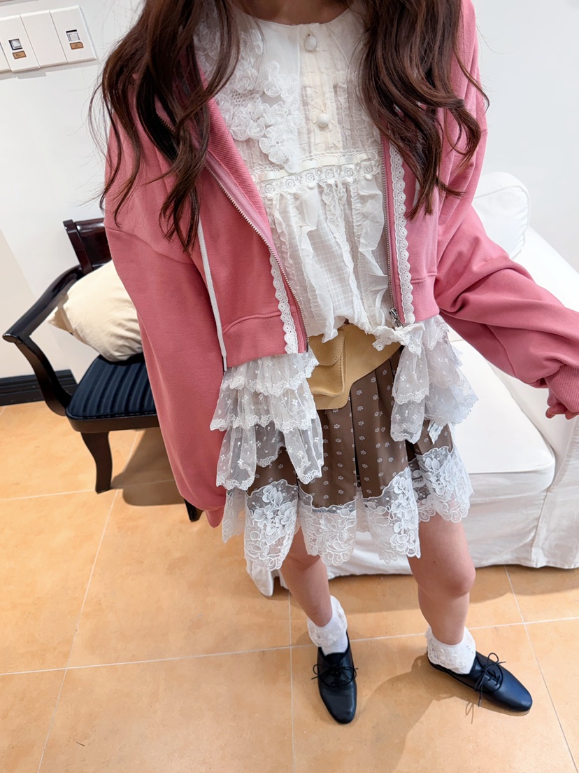 BOUTIQUE-L韓國直郵女士新品熱賣休閑時尚半身裙中短裙蕾絲BOUTIQUE-L半身裙/中短裙