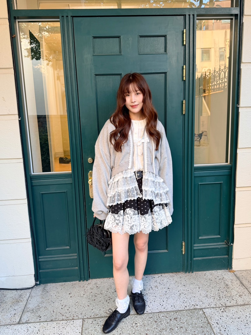 BOUTIQUE-L韓國直郵女士新品熱賣休閑時尚半身裙中短裙蕾絲BOUTIQUE-L半身裙/中短裙