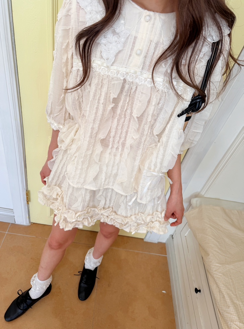 BOUTIQUE-L東大門代購女士新品26秋冬人氣時尚襯衫蕾絲衫BOUTIQUE-L襯衫/蕾絲衫