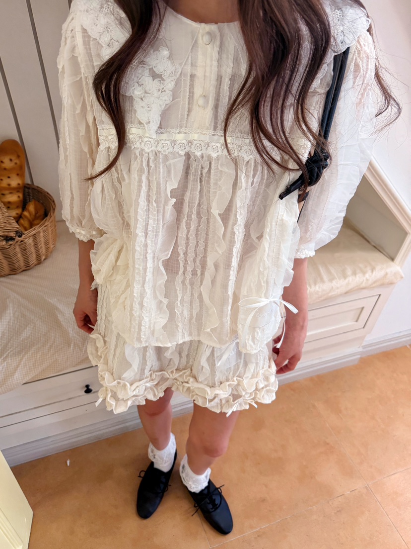 BOUTIQUE-L東大門代購女士新品26秋冬人氣時尚襯衫蕾絲衫BOUTIQUE-L襯衫/蕾絲衫