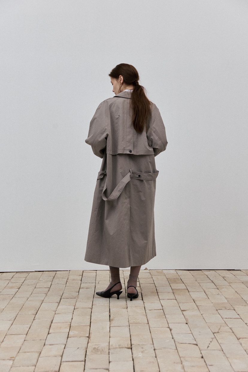 UNBOUND韓國代購女士新品推薦熱賣26秋冬時尚長款風衣含腰帶UNBOUND長款風衣