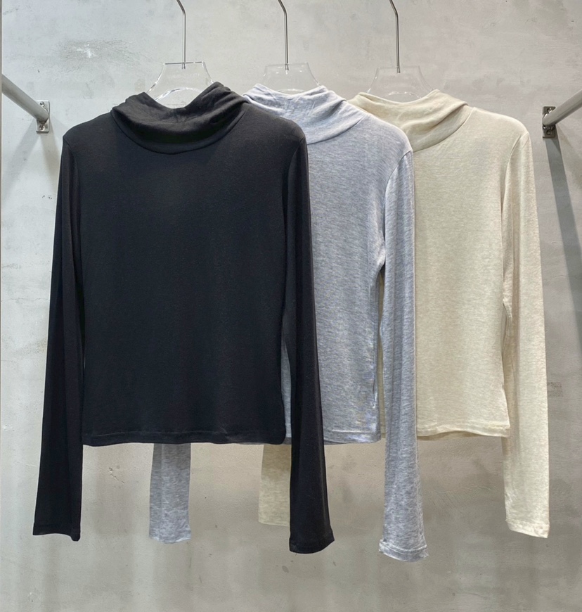 BLACK RIBBON-A東大門直郵女裝新品26秋冬長袖T恤連帽衫BLACK RIBBON-A長袖T恤