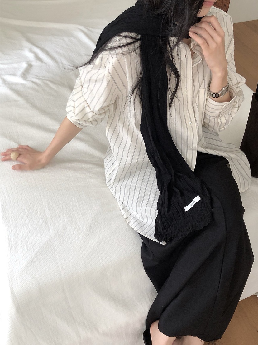 LE BUTTER韓國直郵女士新品熱賣推薦休閑圍巾披肩褶皺圍巾LE BUTTER圍巾/披肩