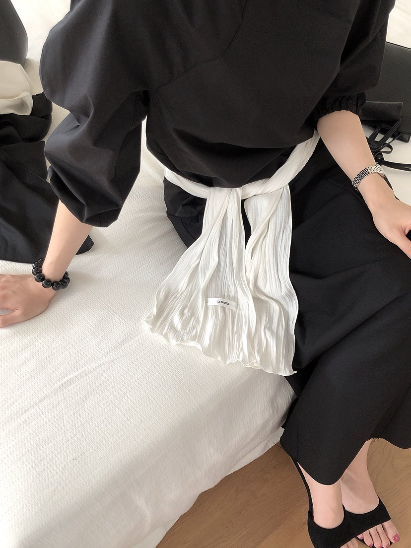 LE BUTTER韓國直郵女士新品熱賣推薦休閑圍巾披肩褶皺圍巾LE BUTTER圍巾/披肩