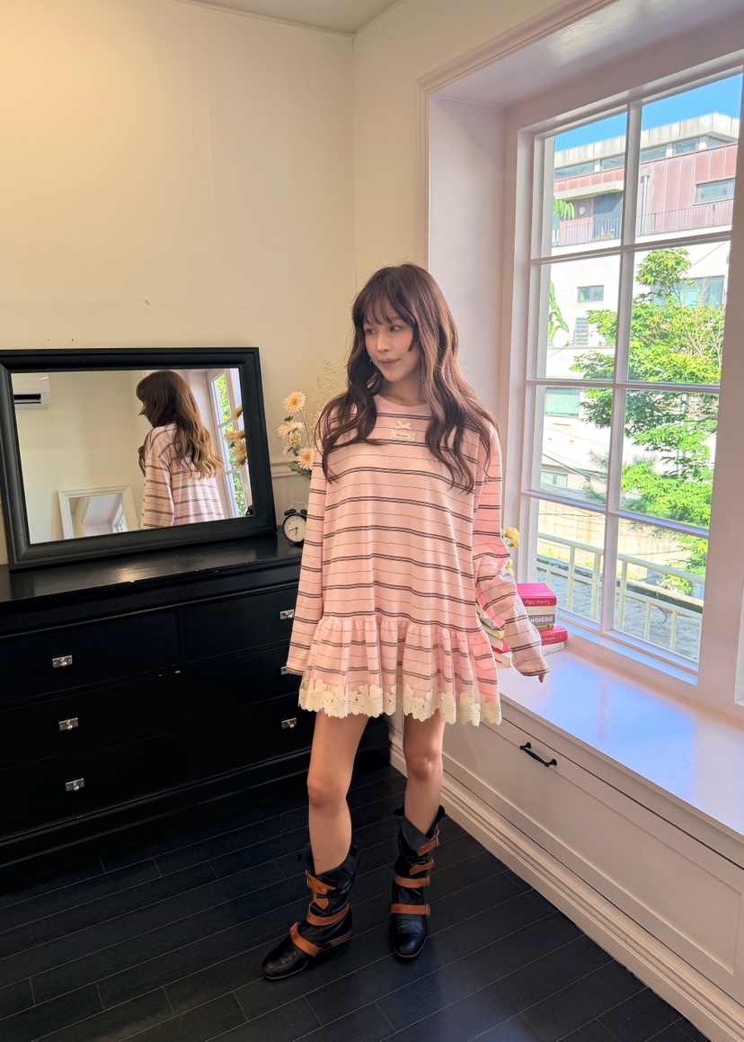BOUTIQUE-L韓國代購女士新款熱賣26初秋推薦休閑真品連衣裙BOUTIQUE-L連衣裙