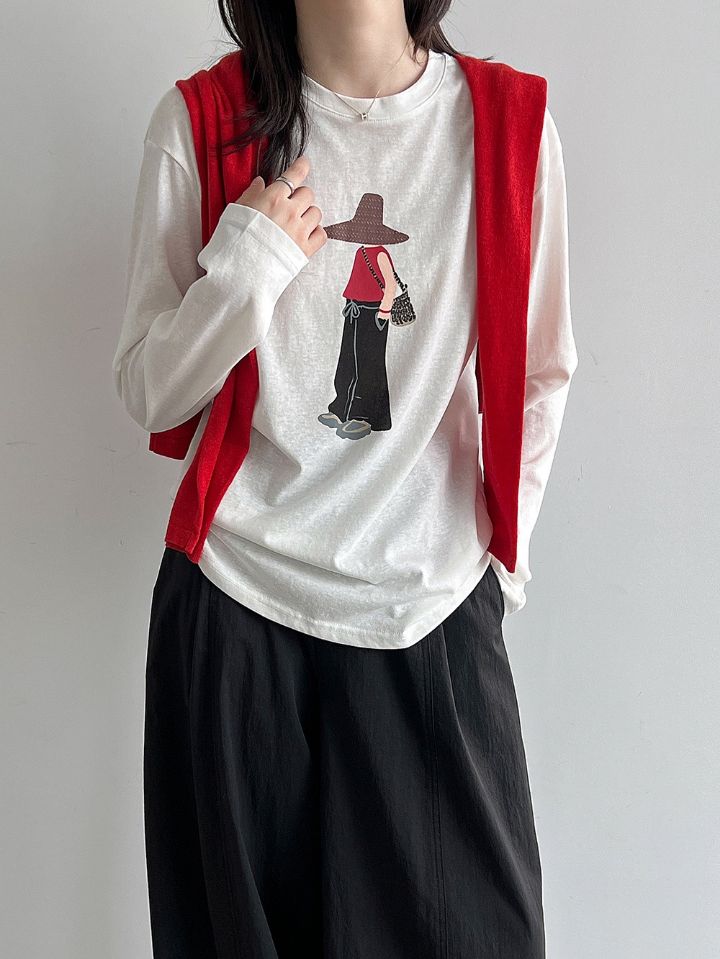 STAY HERE韓國直郵女裝新款休閑26秋冬人氣真品熱賣長袖T恤STAY HERE-2件起長袖T恤