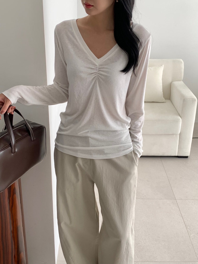 THE EYL韓國直郵女士新品26秋冬時尚熱賣人氣職業長袖T恤THE EYL長袖T恤
