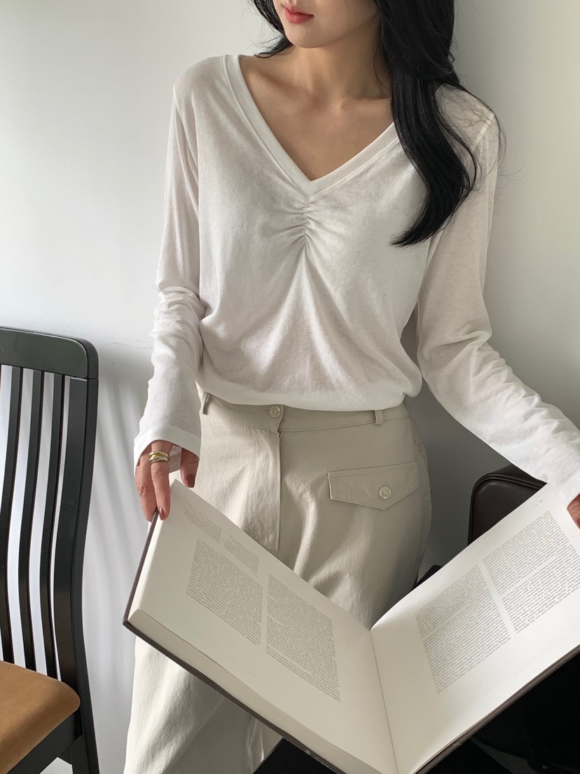 THE EYL韓國直郵女士新品26秋冬時尚熱賣人氣職業長袖T恤THE EYL長袖T恤
