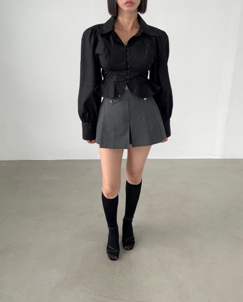 2TWO MOON韓國代購女裝新款真品休閑時尚襯衫蕾絲衫紐扣2TWO MOON襯衫/蕾絲衫