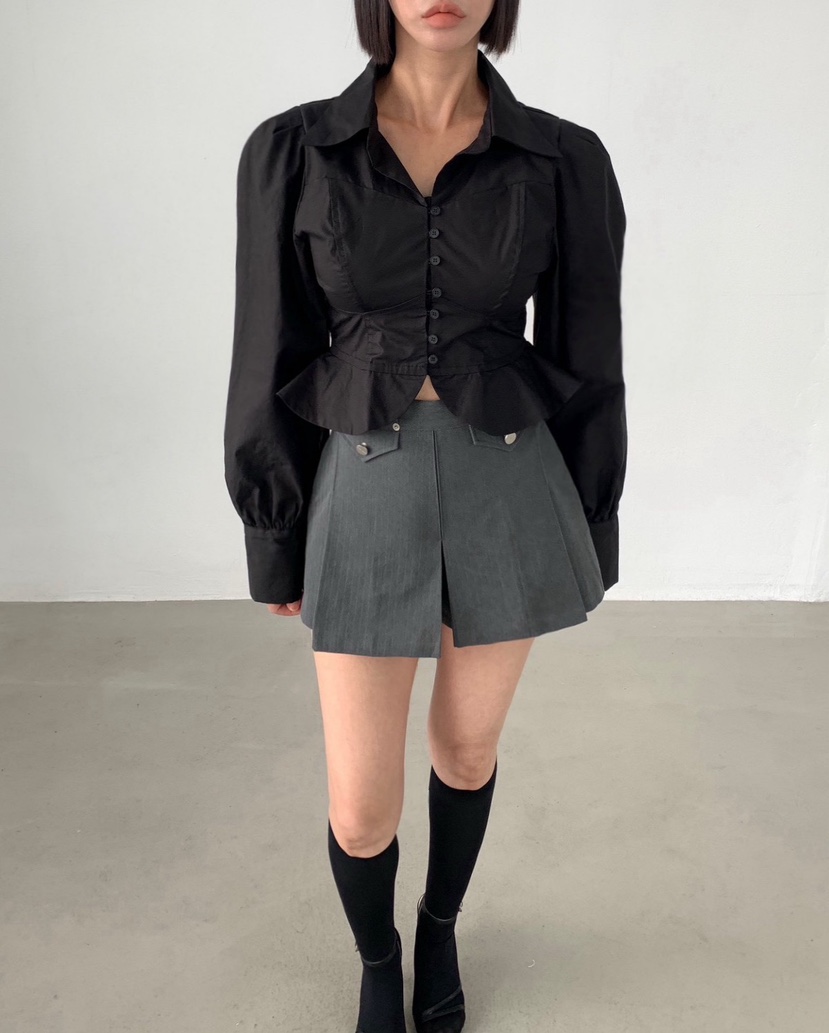 2TWO MOON韓國代購女裝新款真品休閑時尚襯衫蕾絲衫紐扣2TWO MOON襯衫/蕾絲衫