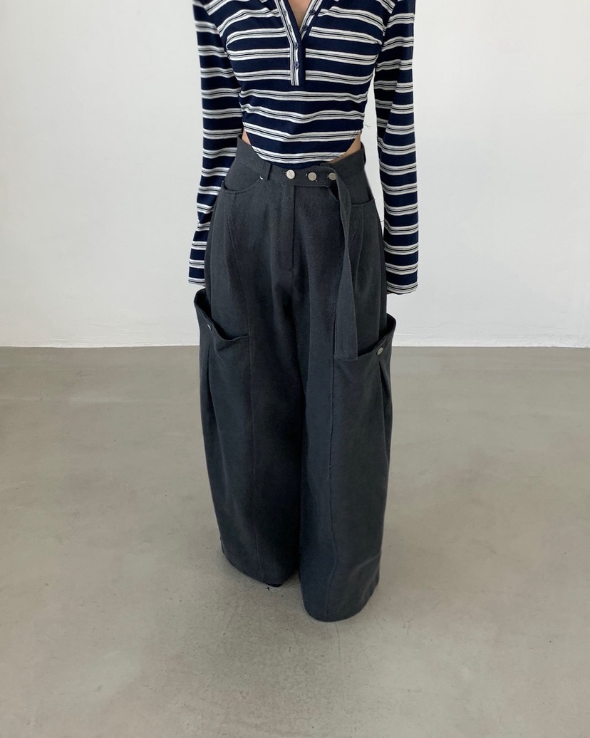 2TWO MOON東大門實拍女士新品真品26秋冬休閑休閑褲腰帶2TWO MOON休閑褲