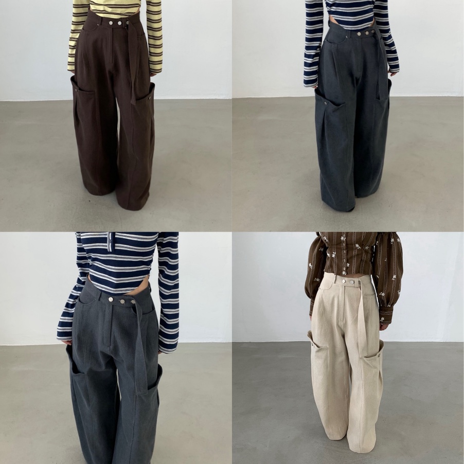 2TWO MOON東大門實拍女士新品真品26秋冬休閑休閑褲腰帶2TWO MOON休閑褲