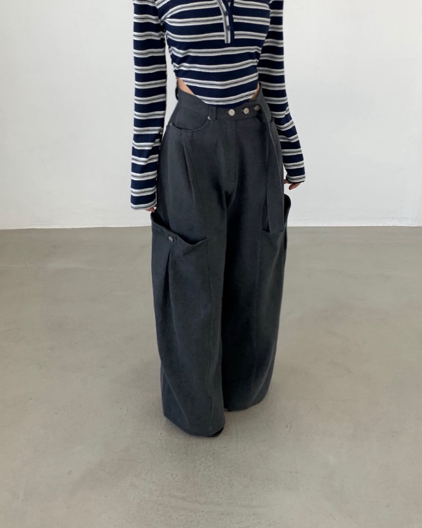 2TWO MOON東大門實拍女士新品真品26秋冬休閑休閑褲腰帶2TWO MOON休閑褲圖色3