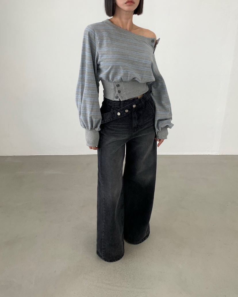 2TWO MOON韓國直郵女士新品推薦人氣26初秋職業衛衣紐扣2TWO MOON衛衣
