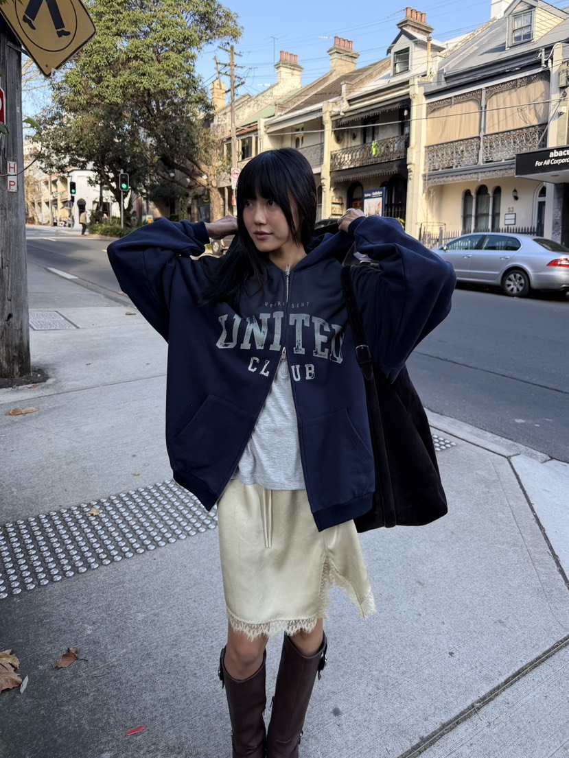 BAKING POWDER韓國代購女士新款26秋冬人氣夾克拉鏈連帽衫BAKING POWDER夾克