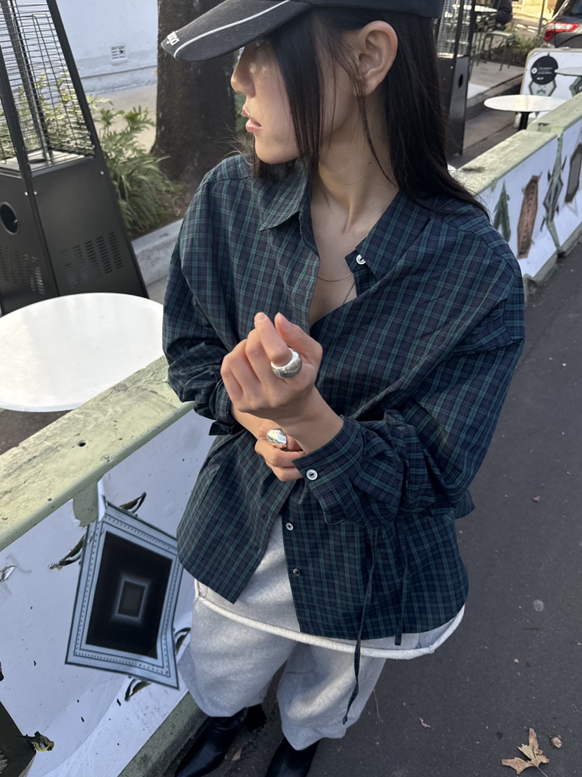 BAKING POWDER東大門代購女裝新品休閑襯衫蕾絲衫含腰繩BAKING POWDER襯衫/蕾絲衫