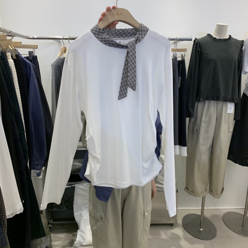 TAN&amp;COMO韓國代購女士新款26秋冬推薦真品時尚長袖T恤tan-COMO長袖T恤圖色1