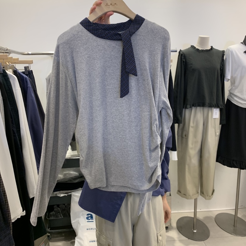 TAN&amp;COMO韓國代購女士新款26秋冬推薦真品時尚長袖T恤tan-COMO長袖T恤圖色2