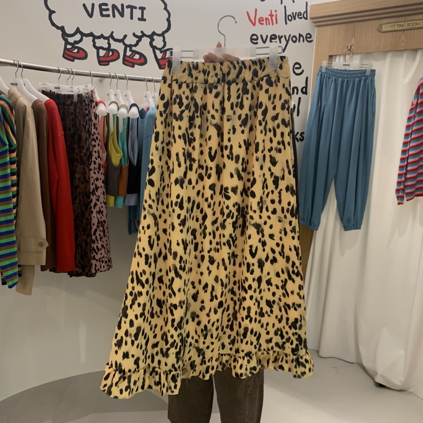 VENTI東大門直郵女士新品推薦26初秋休閑時尚長裙豹紋緞面VENTI長裙