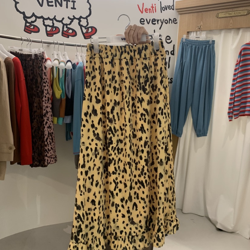 VENTI東大門直郵女士新品推薦26初秋休閑時尚長裙豹紋緞面VENTI長裙圖色1