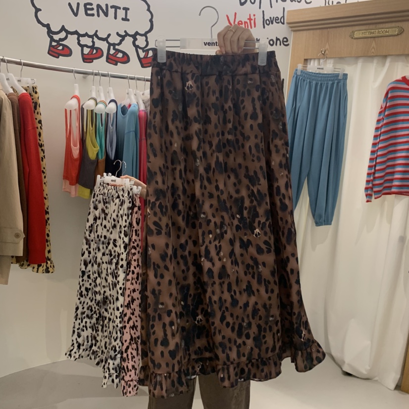 VENTI東大門直郵女士新品推薦26初秋休閑時尚長裙豹紋緞面VENTI長裙圖色2