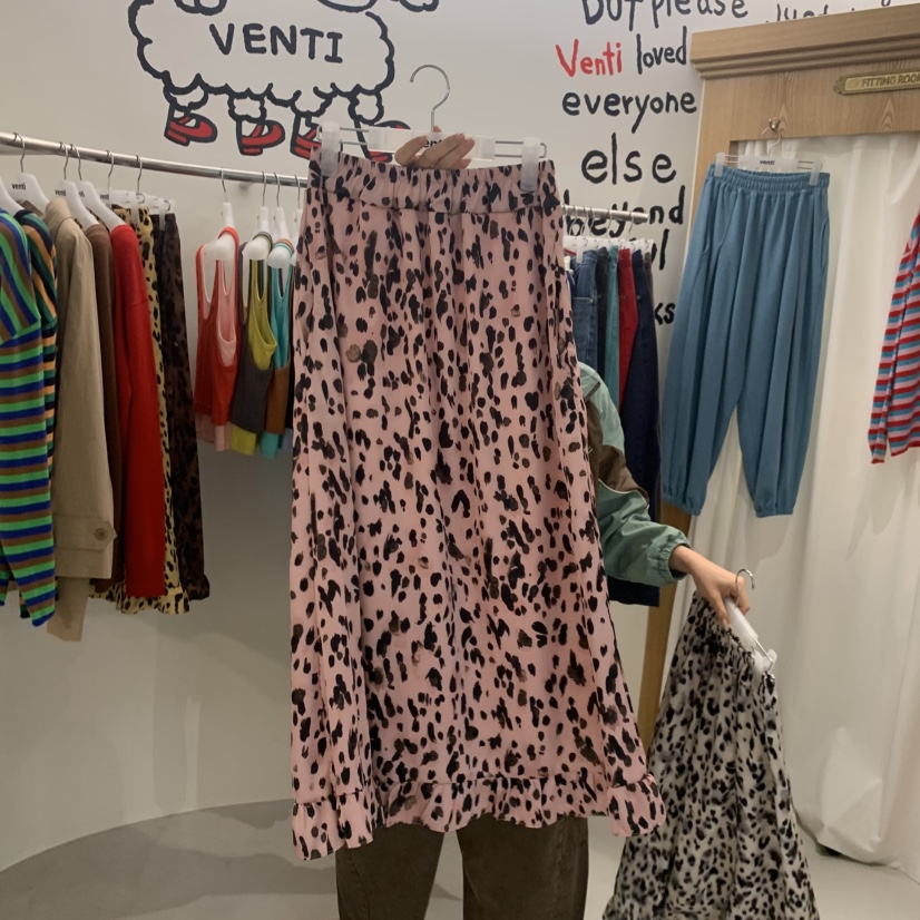 VENTI東大門直郵女士新品推薦26初秋休閑時尚長裙豹紋緞面VENTI長裙圖色4