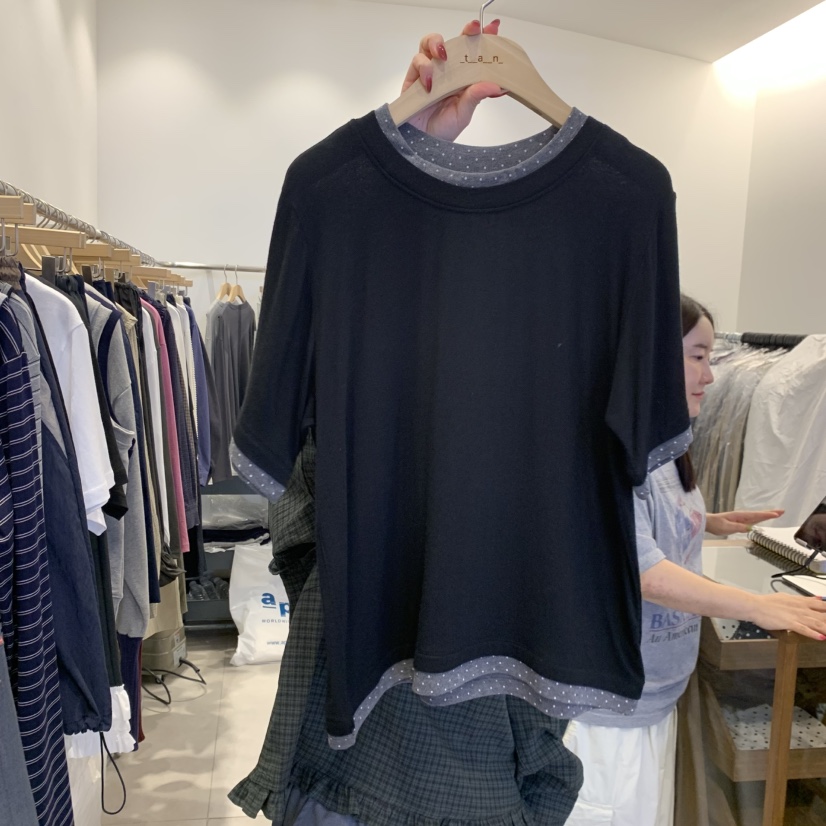 TAN&amp;COMO韓國直郵女士新款職業時尚26秋冬T恤假兩件tan-COMOT恤圖色3