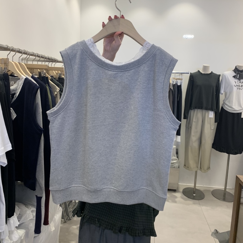 TAN&amp;COMO韓國代購女士新品26秋冬真品吊帶背心蕾絲絲帶tan-COMO吊帶/背心
