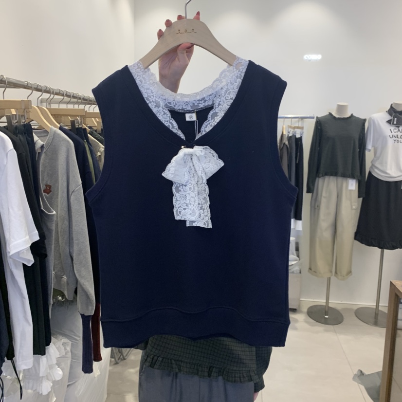 TAN&amp;COMO韓國代購女士新品26秋冬真品吊帶背心蕾絲絲帶tan-COMO吊帶/背心圖色2