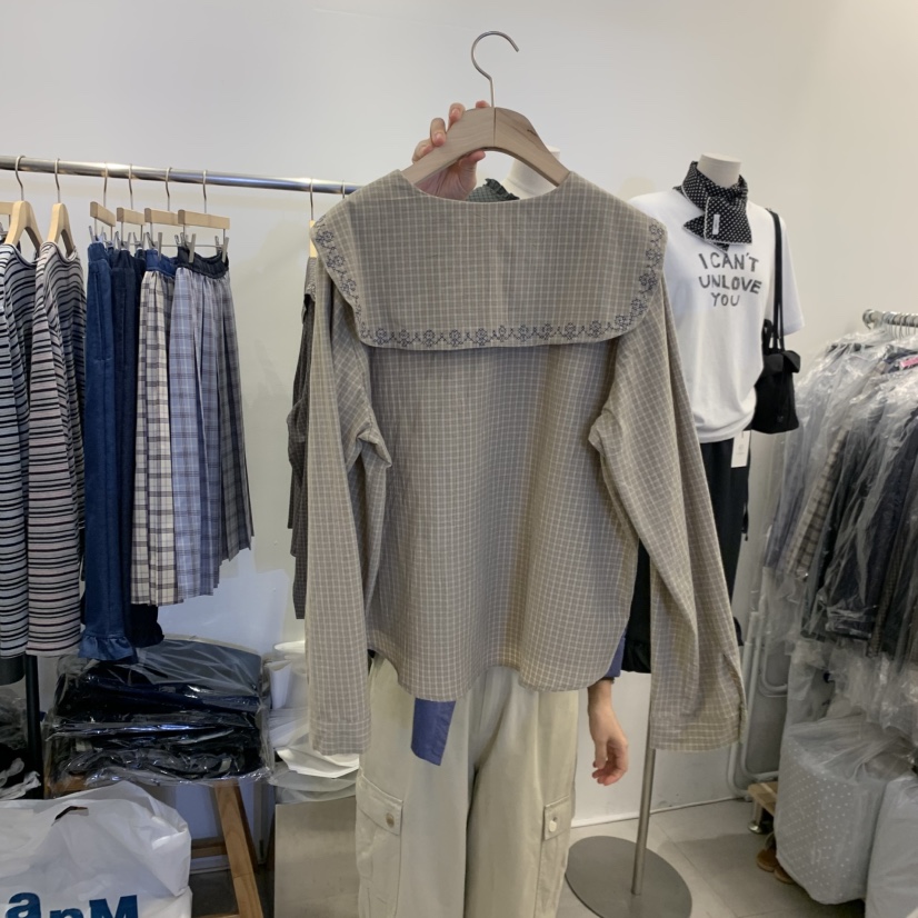 TAN&amp;COMO東大門代購女士新品推薦真品襯衫蕾絲衫刺繡tan-COMO襯衫/蕾絲衫