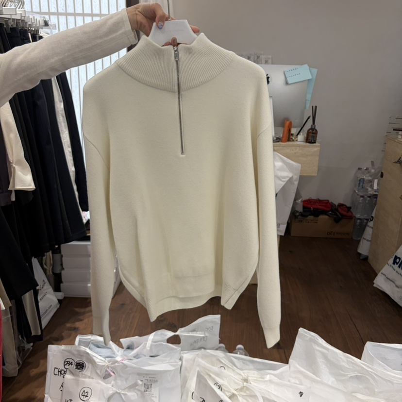 UNDERSTANDING韓國直郵女裝新品人氣26秋冬休閑毛衣拉鏈高領UNDERSTANDING毛衣圖色2