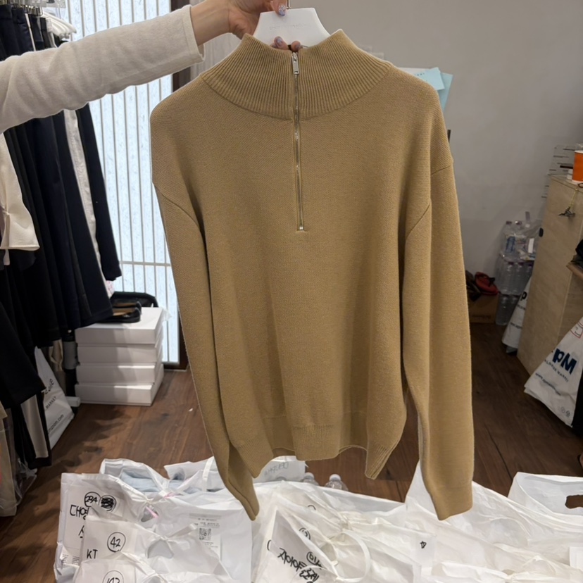 UNDERSTANDING韓國直郵女裝新品人氣26秋冬休閑毛衣拉鏈高領UNDERSTANDING毛衣圖色3