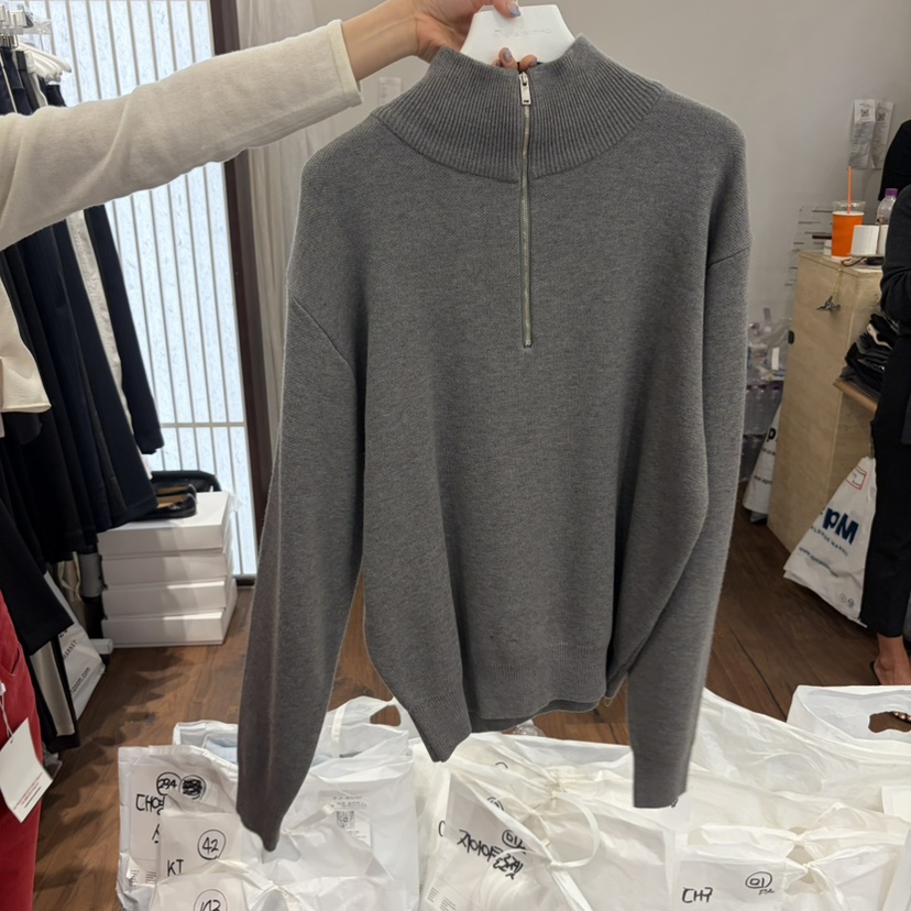 UNDERSTANDING韓國直郵女裝新品人氣26秋冬休閑毛衣拉鏈高領UNDERSTANDING毛衣圖色4