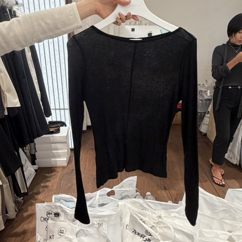 UNDERSTANDING東大門實拍女士新款真品長袖T恤羊毛船領羅紋UNDERSTANDING長袖T恤圖色4