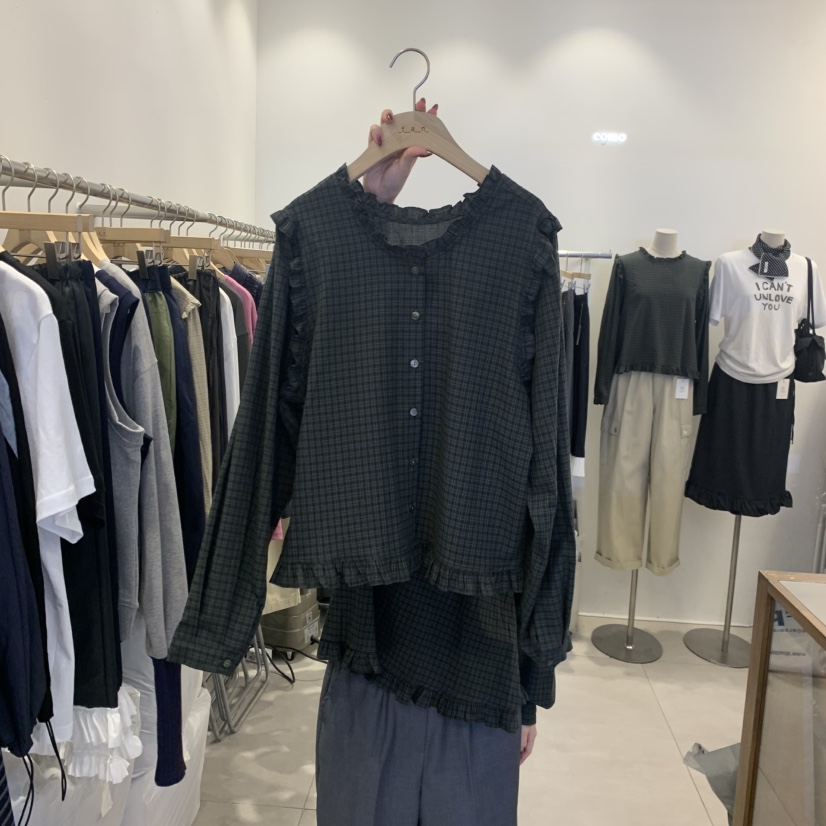 TAN&amp;COMO韓國代購女裝新品推薦熱賣休閑真品襯衫蕾絲衫tan-COMO襯衫/蕾絲衫